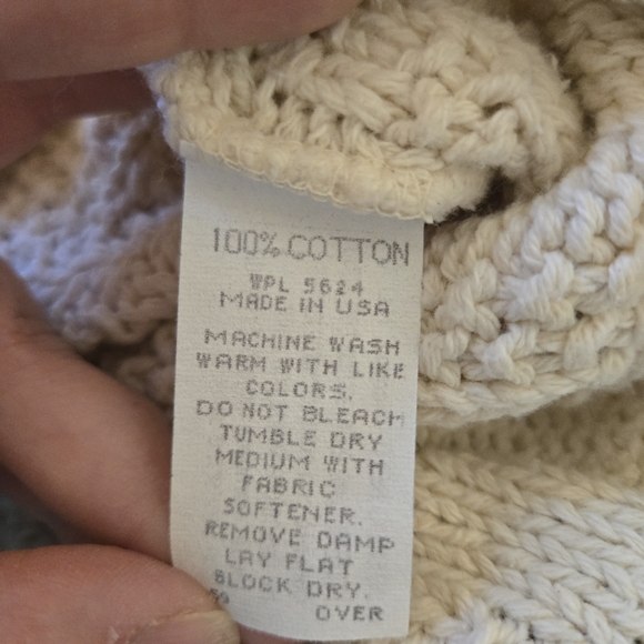 VTG 90's Mens Large Tall 100% Cotton Chunky Knit Sweater By Shenandoah Deer - Picture 6 of 6